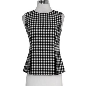 NWOT, Diane Von Furstenberg | Monochrome Gingham Plaid Sleeveless Top
